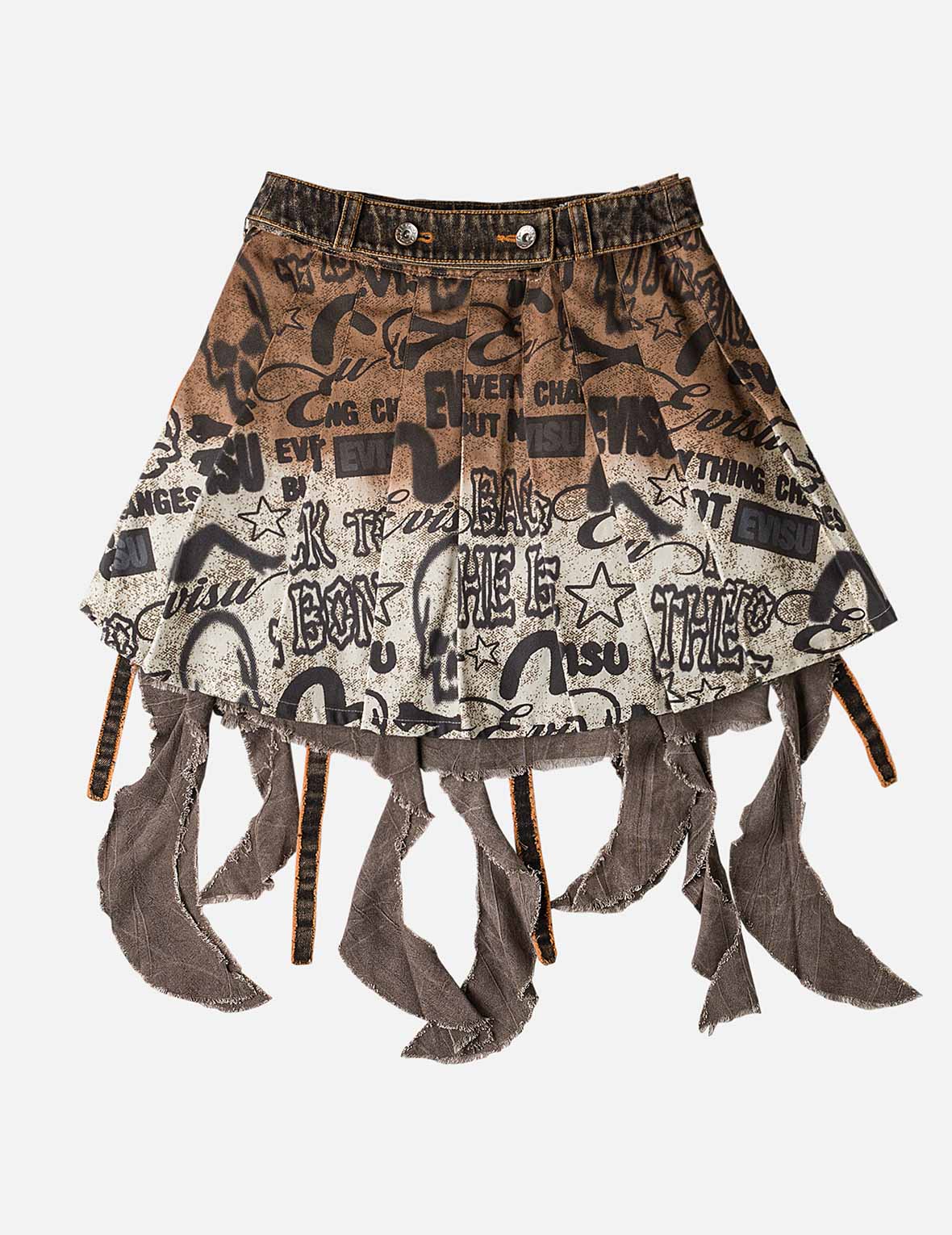 2 in 1 Denim Pleated Skirt - Image 4