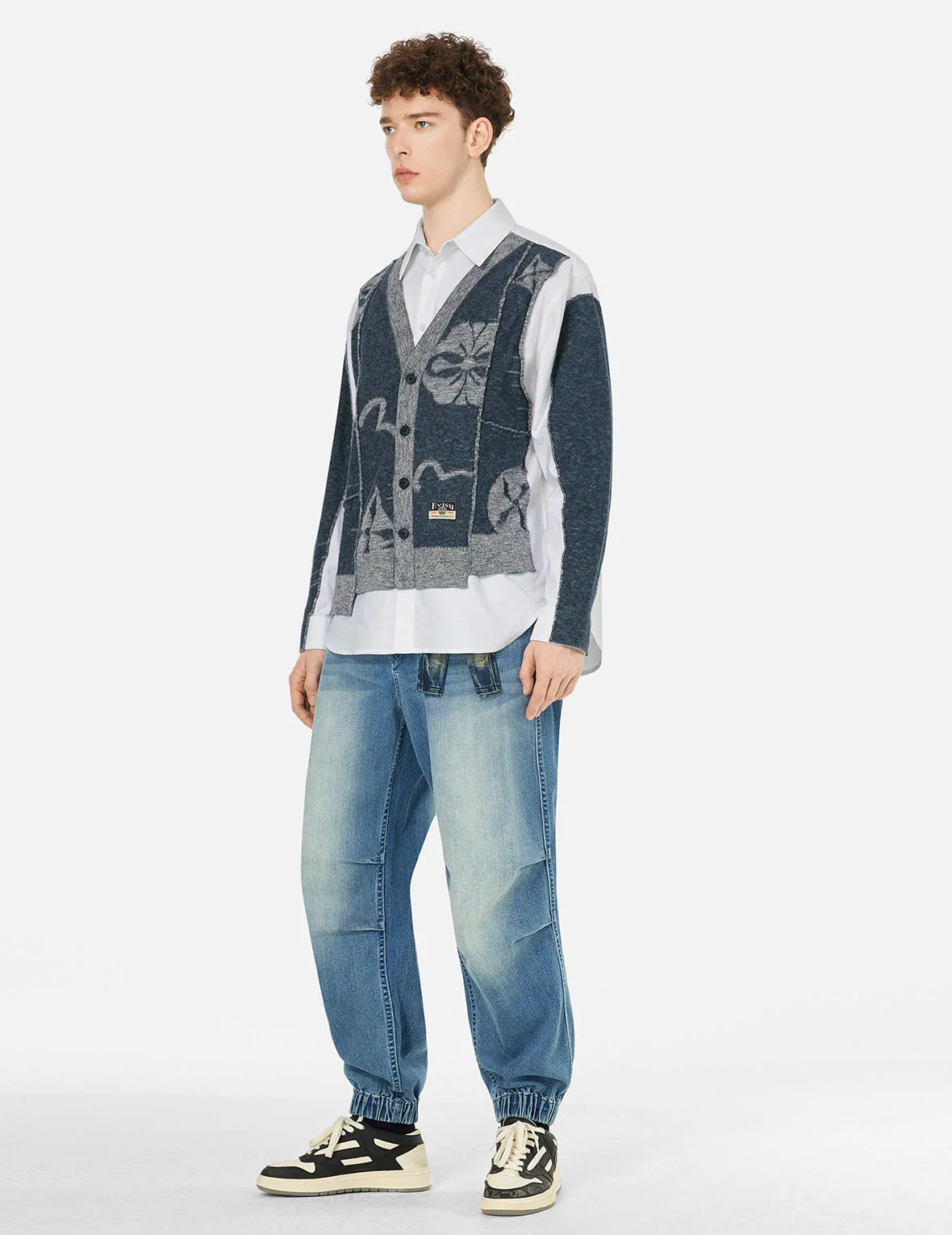 2-in-1 Seagull and Kamon Embroidery Relax Fit Shirt - Image 3