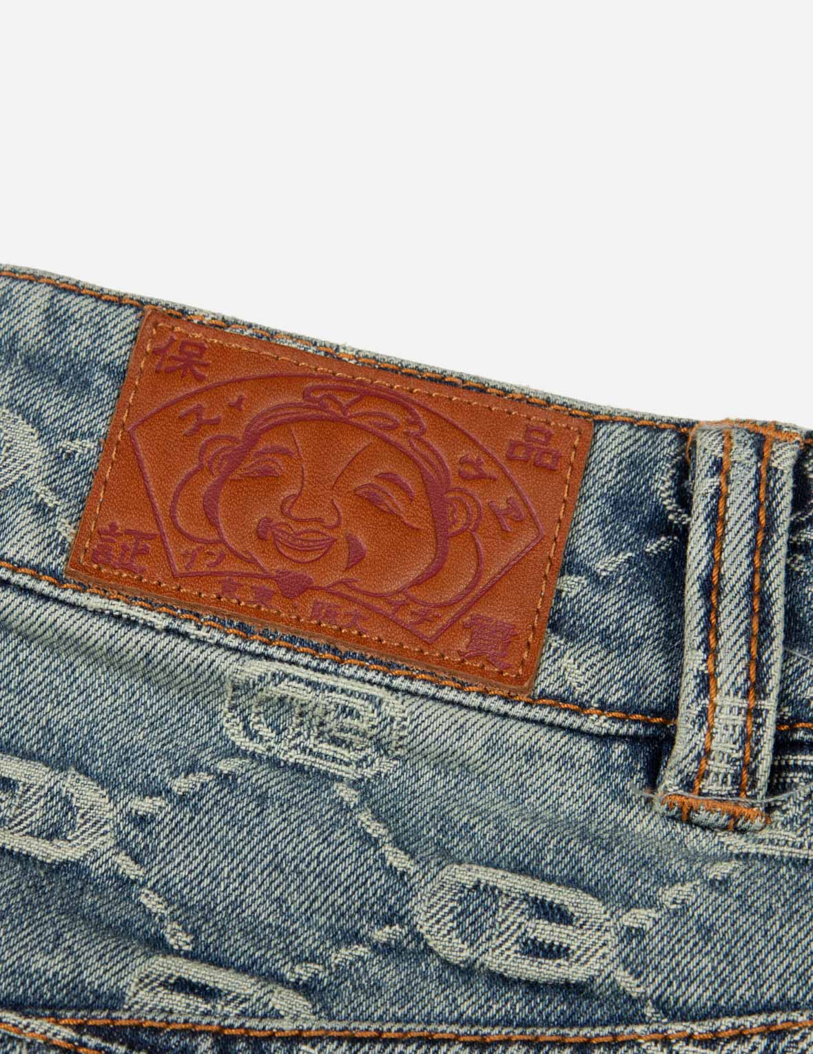 2-in-1 Allover Logo Jacquard Regular Fit Denim Skirt - Image 10