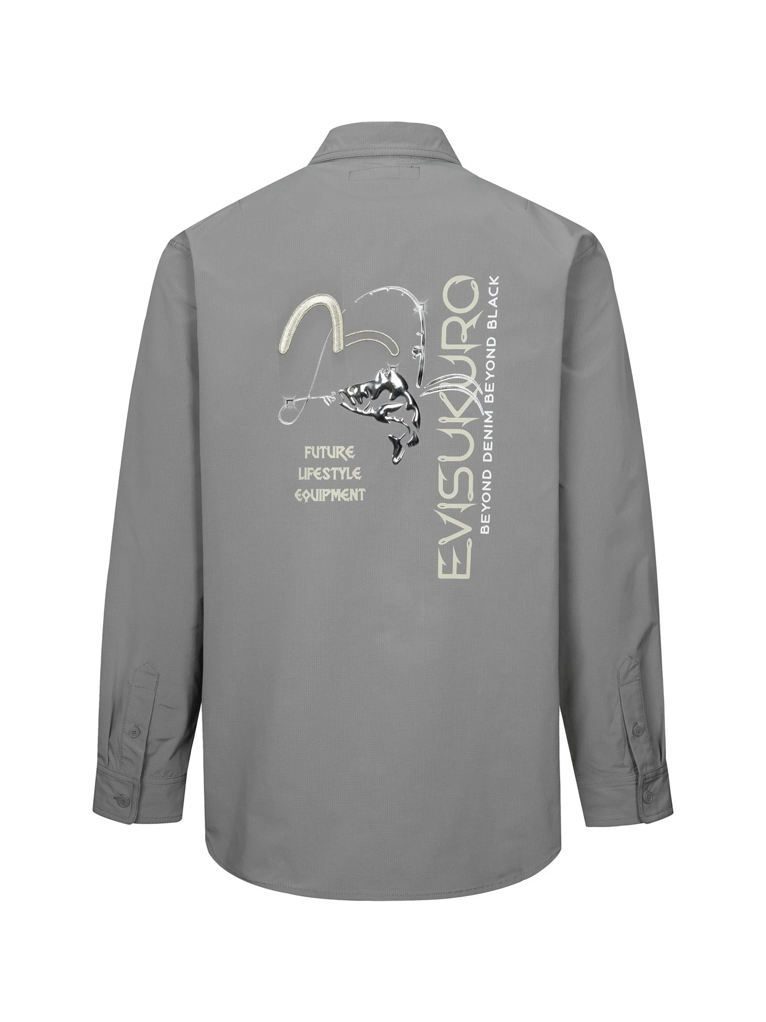 3D Metallic Fishing Logo Print Relax Fit Shirt - Image 12