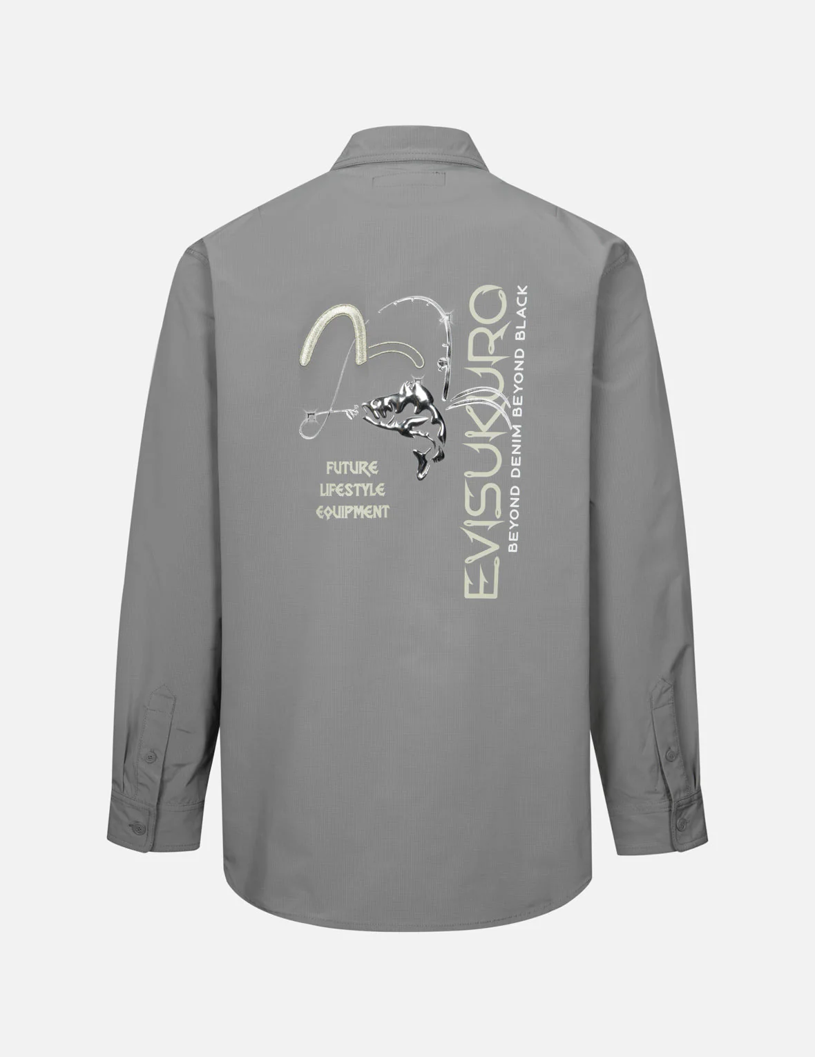 3D Metallic Fishing Logo Print Relax Fit Shirt - Image 6