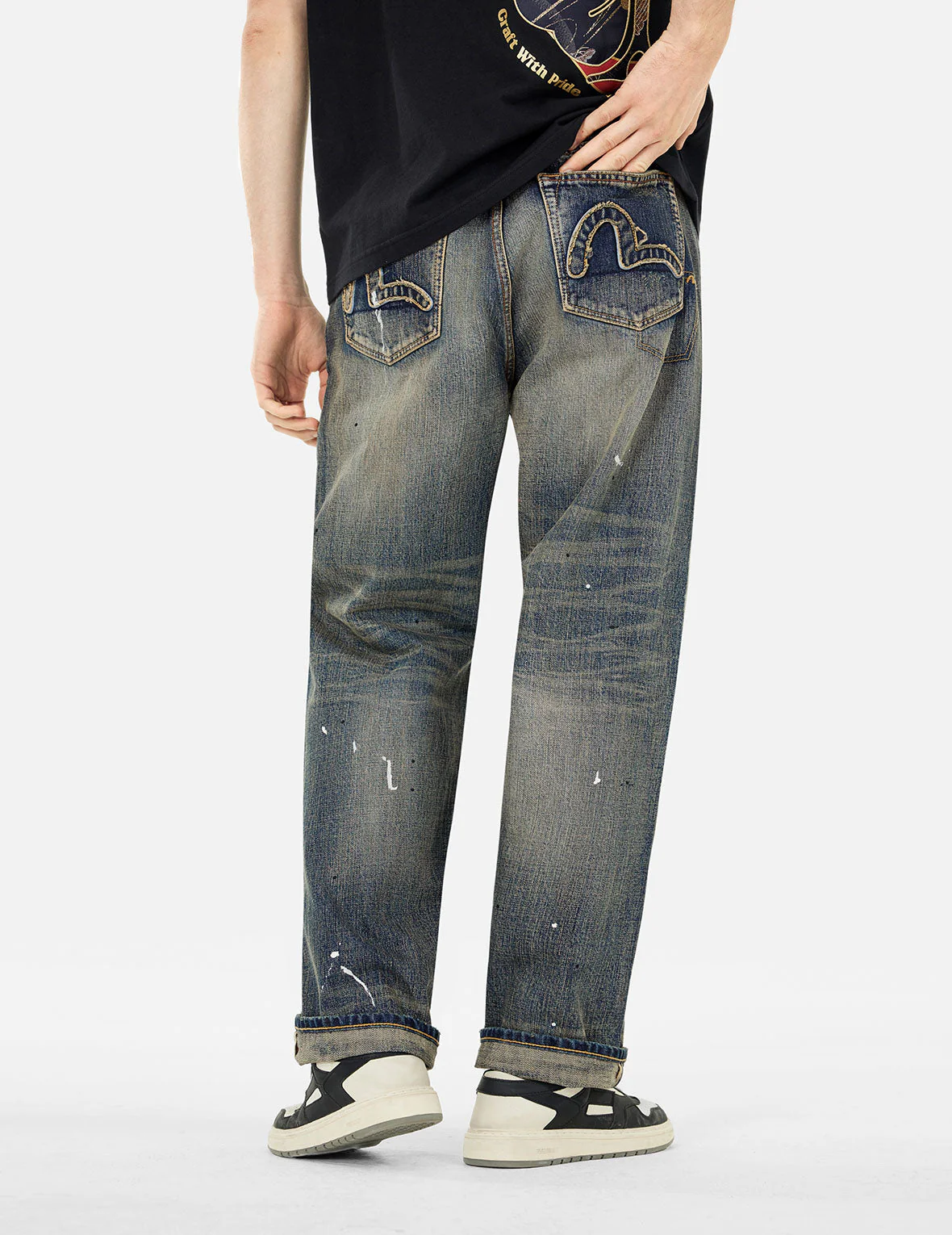 7-Pocket Design Vintage Washed Loose Fit Jeans #2038 - Image 8