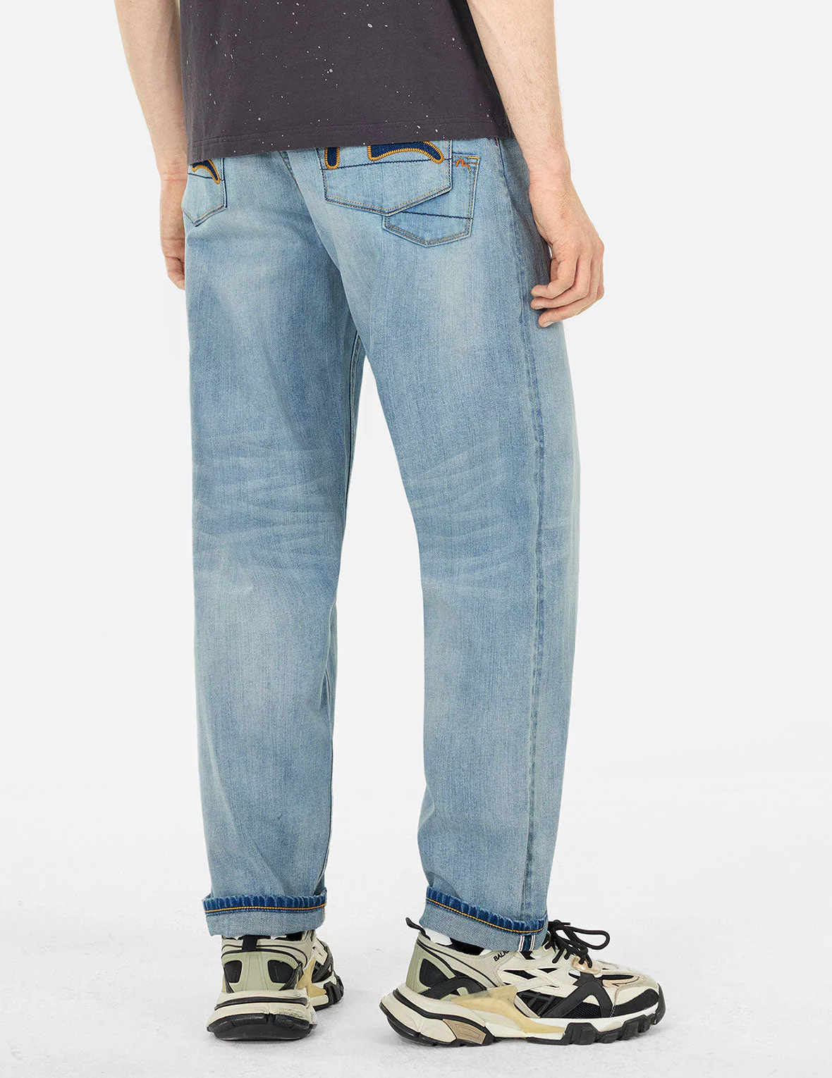 7-Pocket Design Washed Relax Straight Fit Jeans #2030 - Image 5