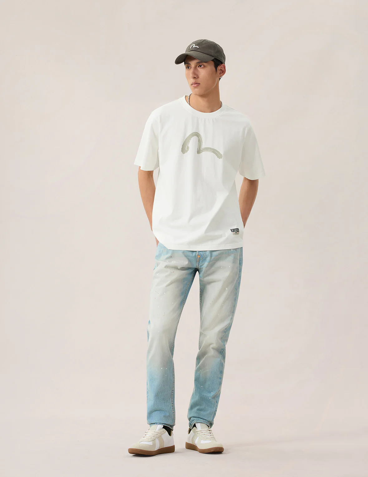 7-Pocket Seagull Print Washed Jeans #2017 - Image 5