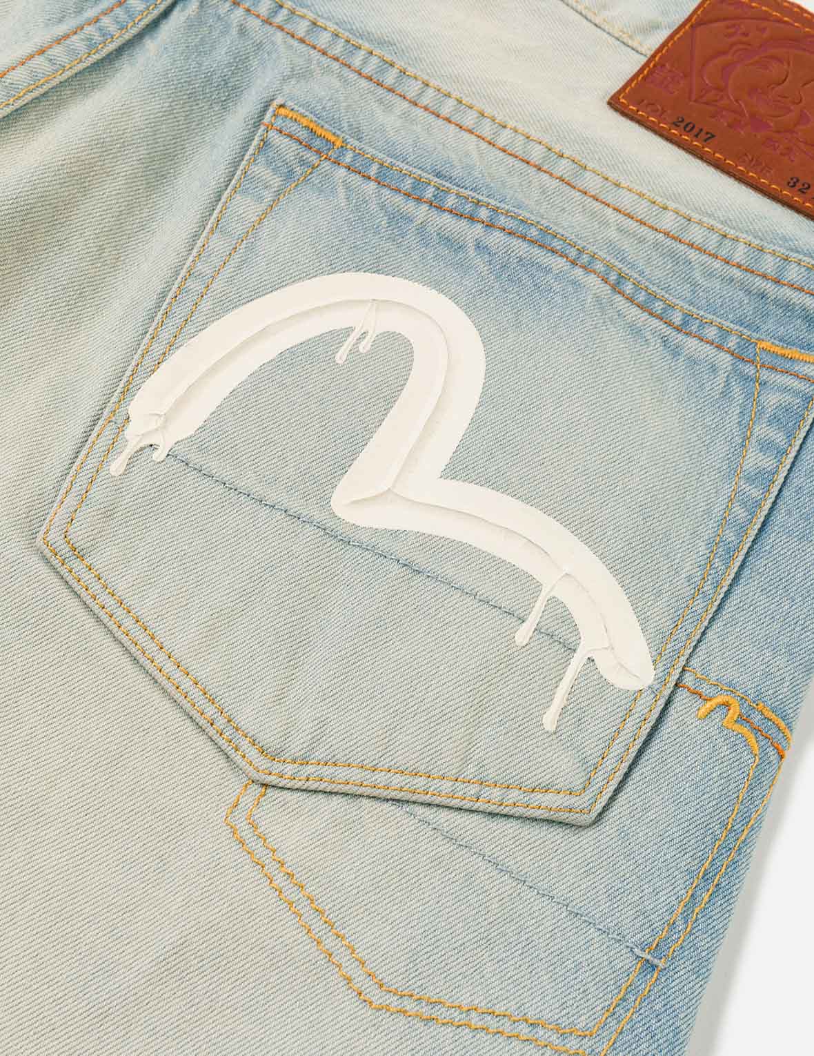 7-Pocket Seagull Print Washed Jeans #2017 - Image 7