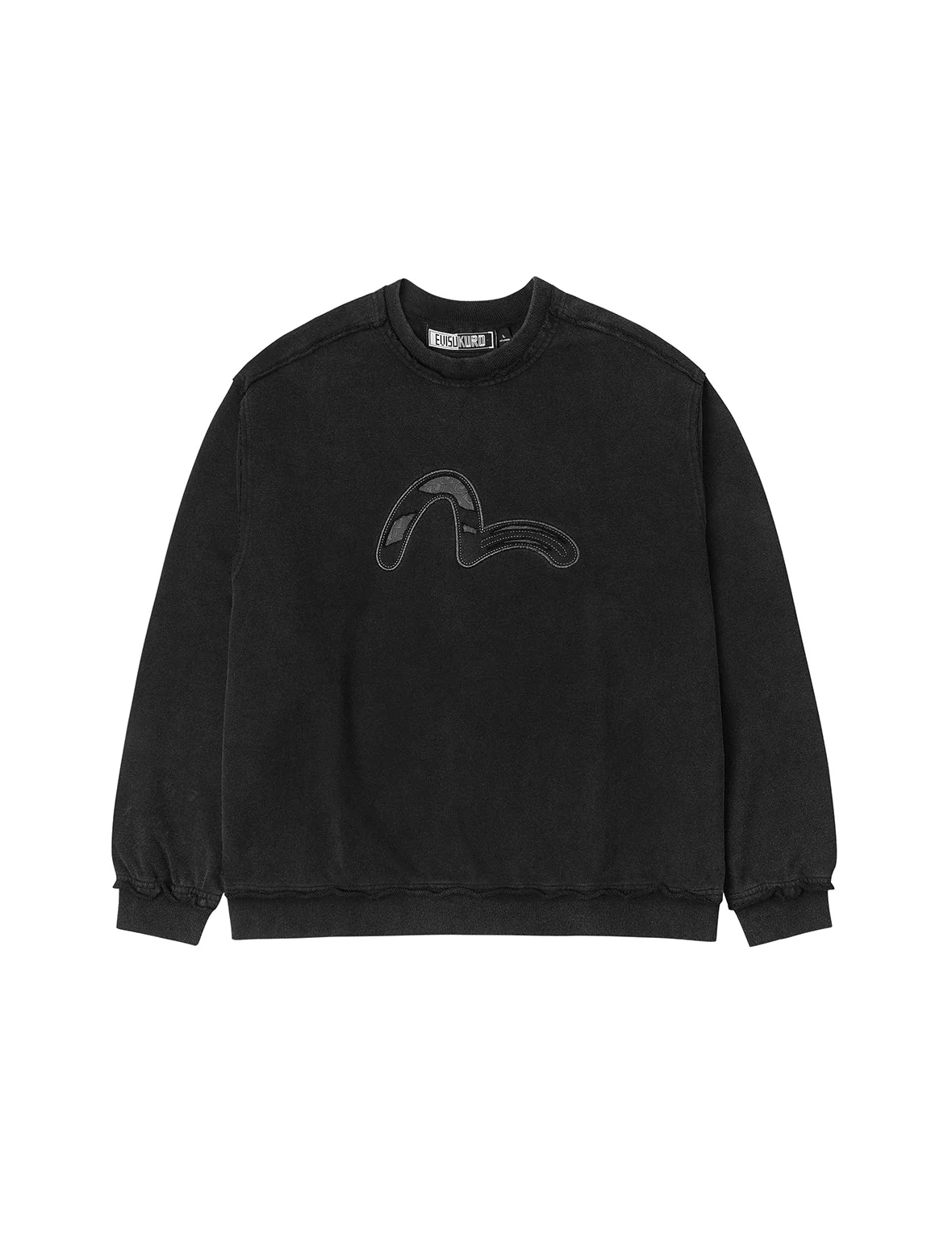 Acid-wash and Distressed Seagull Appliqué Relax Fit Sweatshirt - Image 10