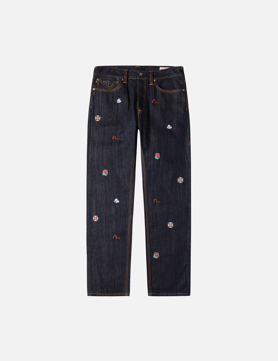 Allover Brand Embroidery Regular Fit Jeans #2020 - Image 4