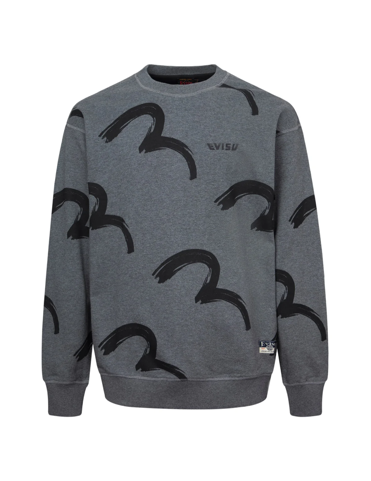 Allover Brushstroke Seagull and Logo Print Relax Fit Sweatshirt - Image 12