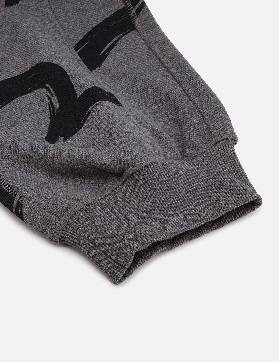 Allover Brushstroke Seagull and Logo Print Straight Fit Sweatpants - Image 9
