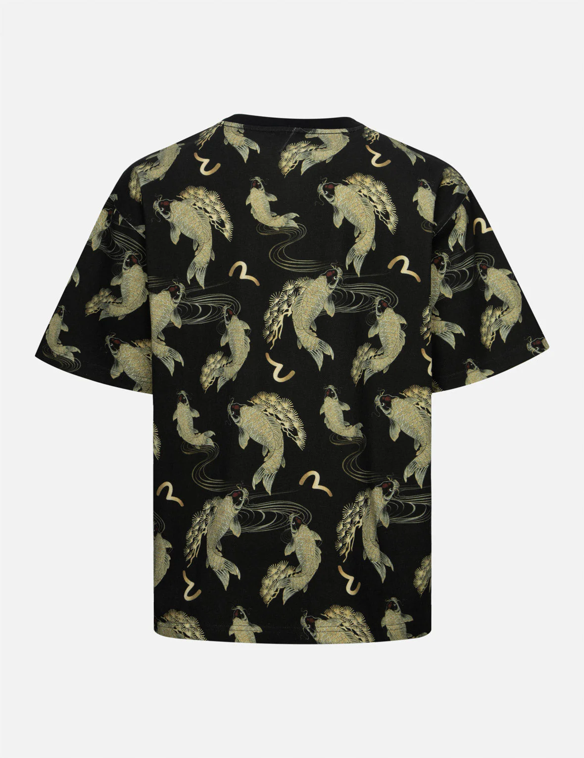 Allover Carp and Seagull Print Relax Fit T-shirt - Image 2