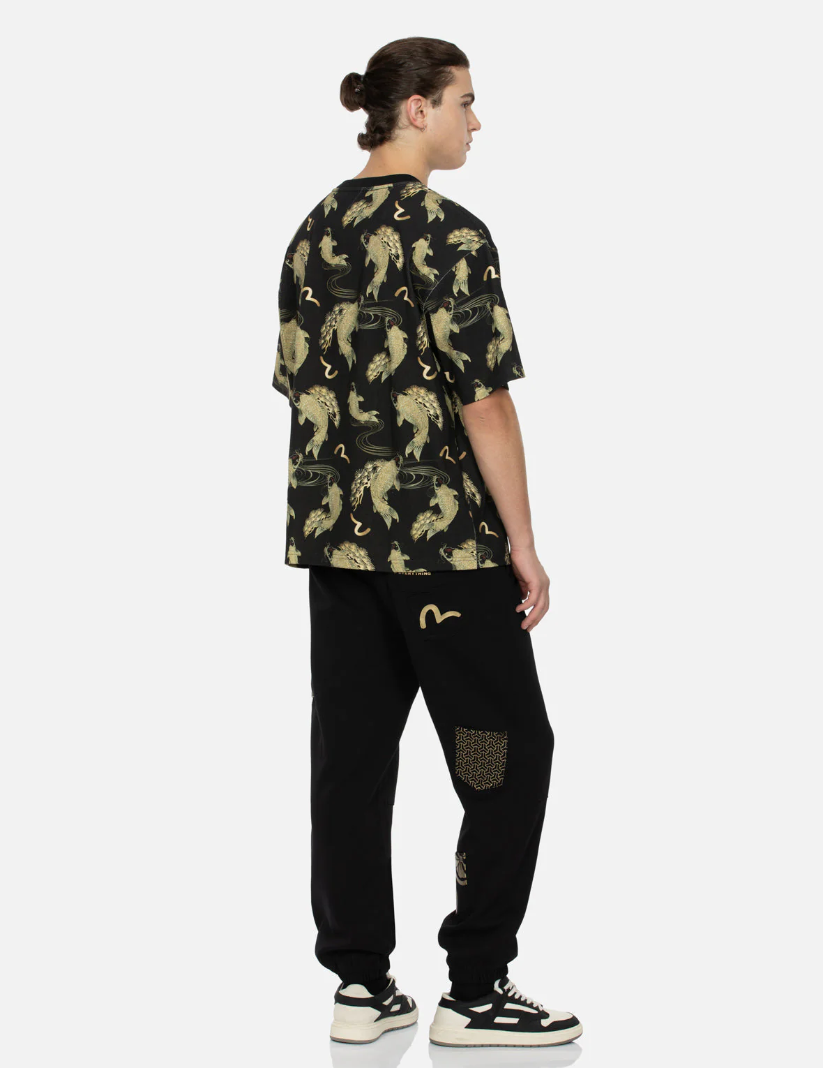 Allover Carp and Seagull Print Relax Fit T-shirt - Image 4
