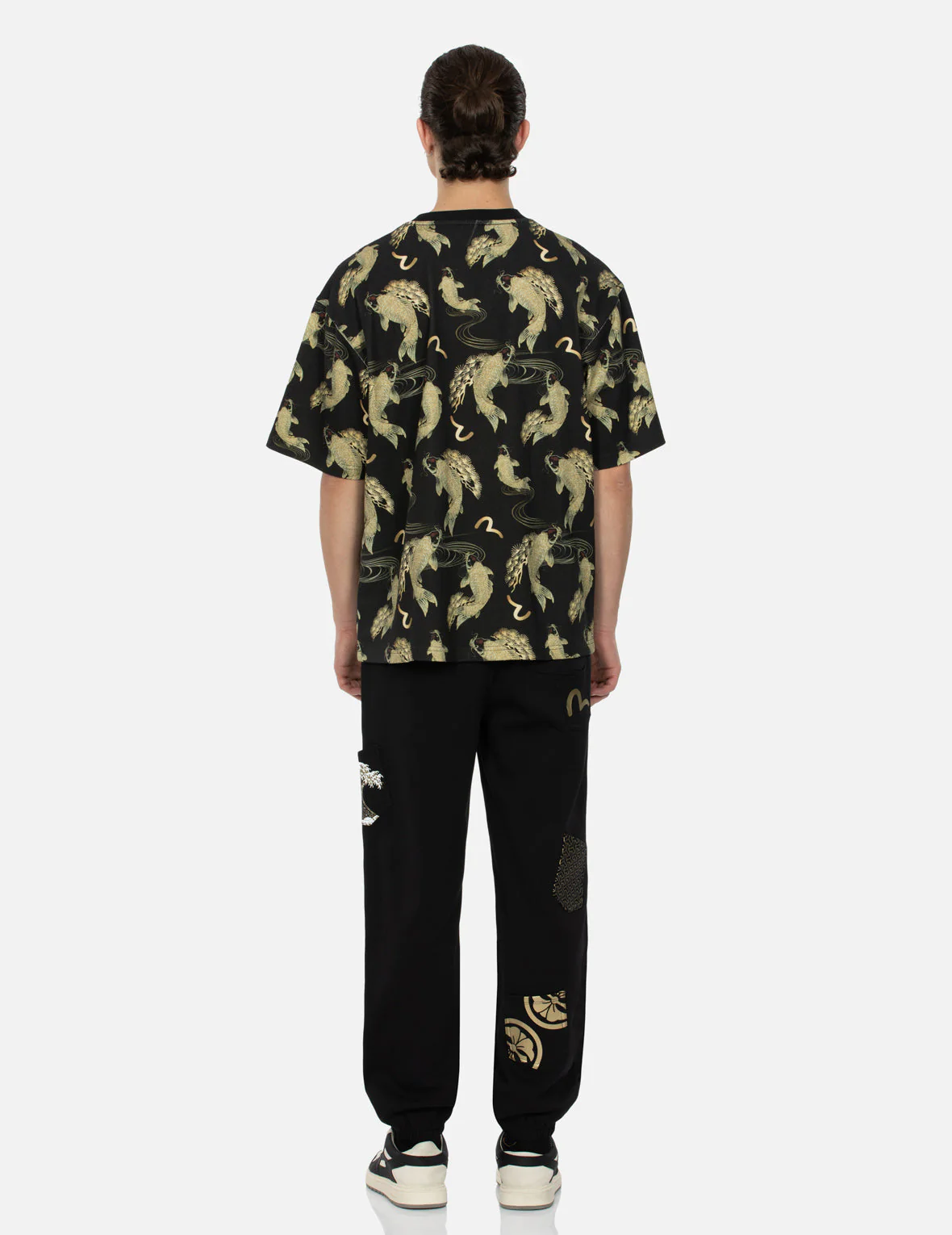 Allover Carp and Seagull Print Relax Fit T-shirt - Image 6