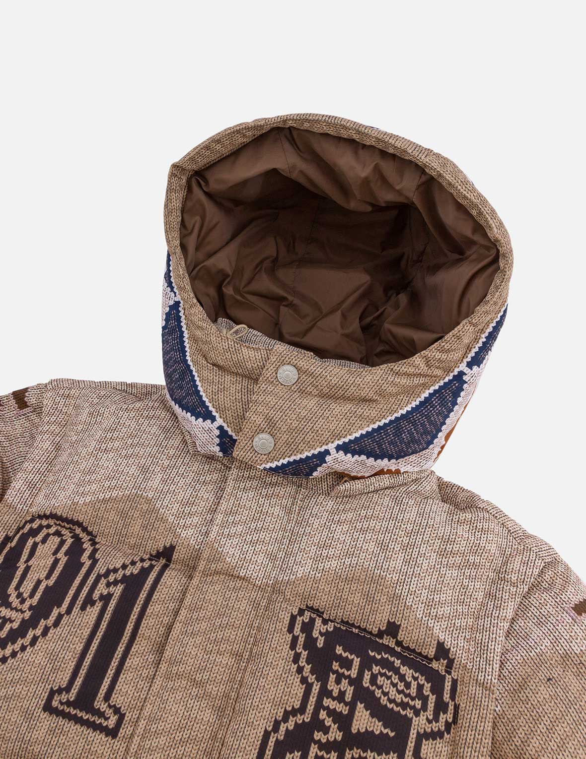 Allover Chimayo Tapestry Knit Print Regular Fit Down Jacket - Image 19