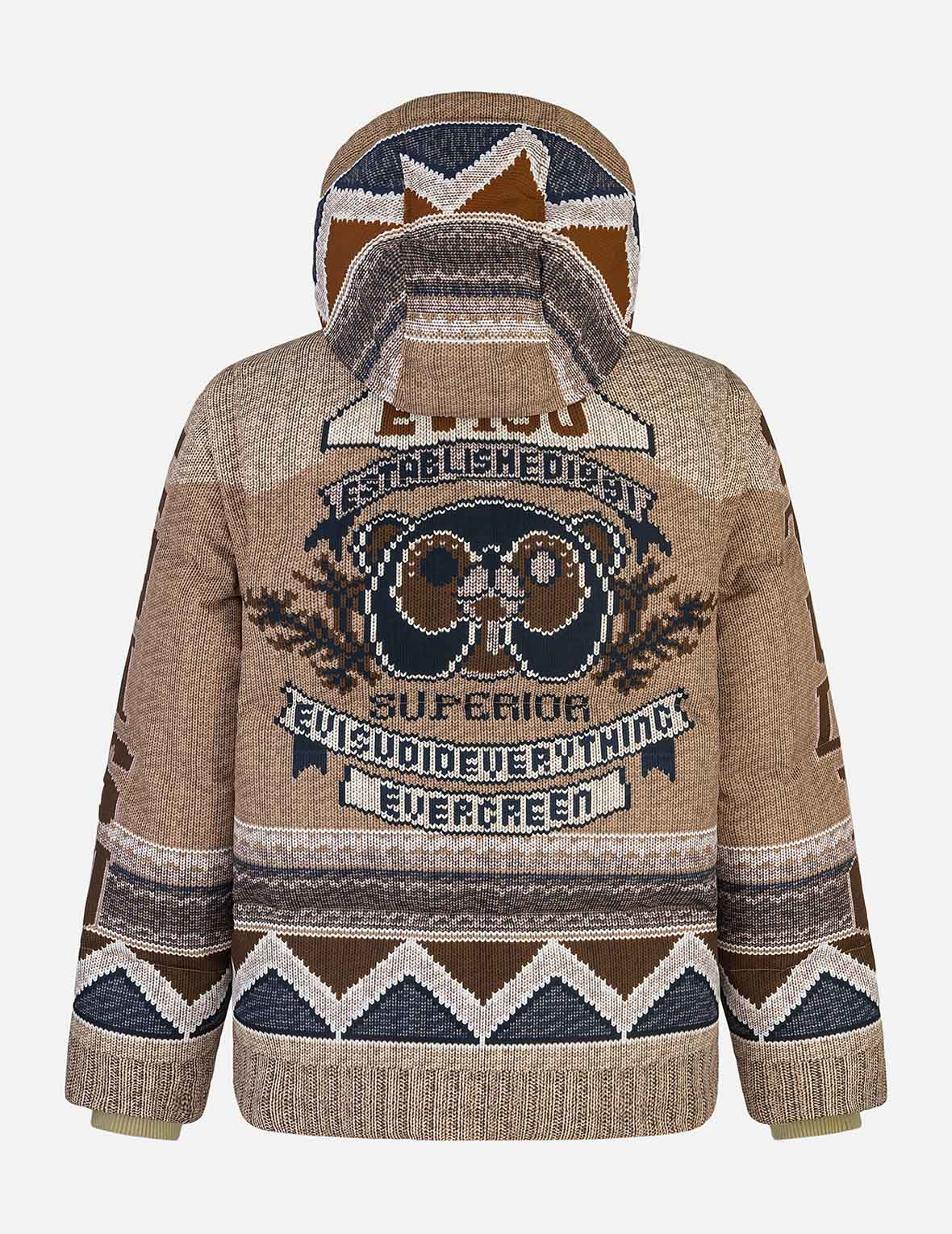 Allover Chimayo Tapestry Knit Print Regular Fit Down Jacket - Image 2