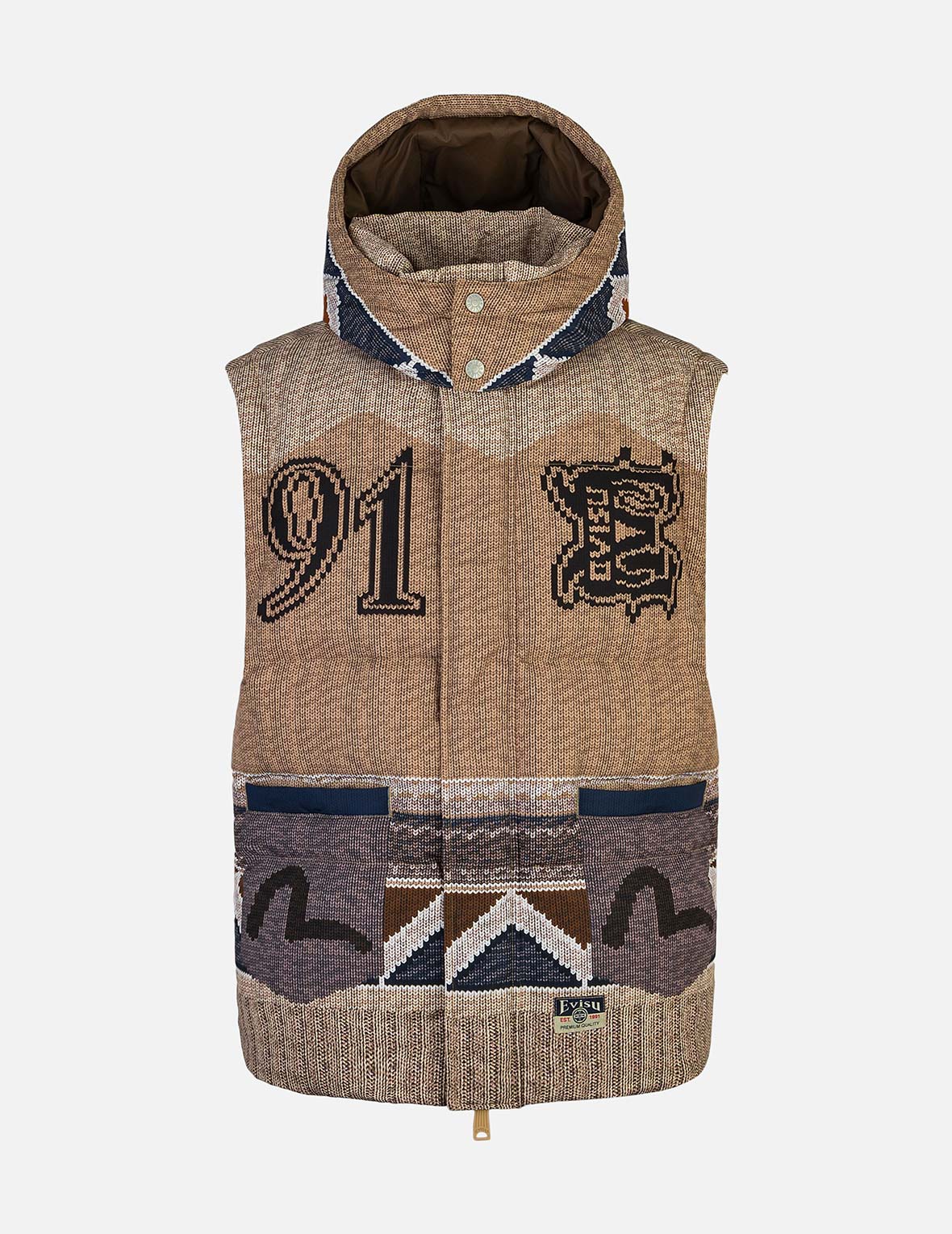 Allover Chimayo Tapestry Knit Print Regular Fit Down Jacket - Image 7