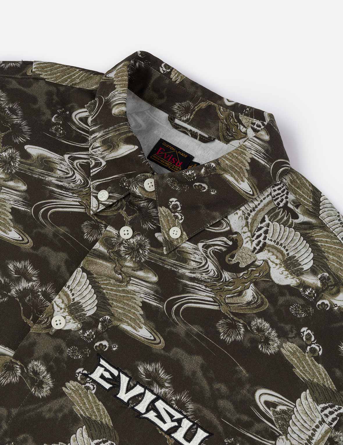 Allover Crane Print Relax Fit Shirt - Image 6