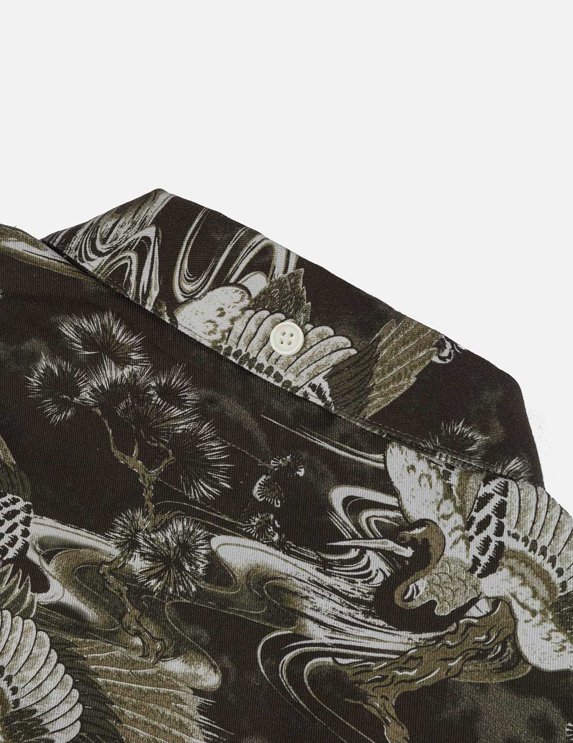 Allover Crane Print Relax Fit Shirt - Image 7