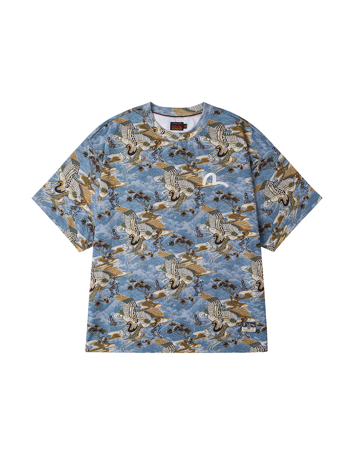 Allover Crane Print Relax Fit T-shirt - Image 11