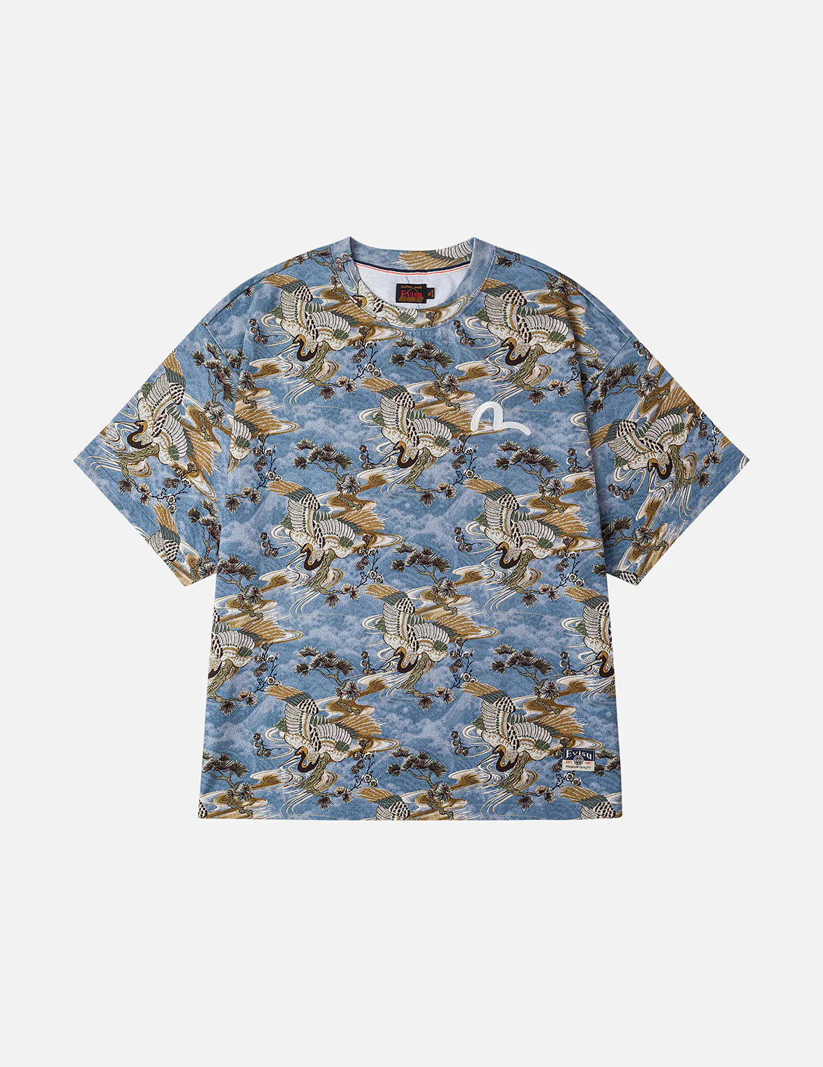 Allover Crane Print Relax Fit T-shirt - Image 3