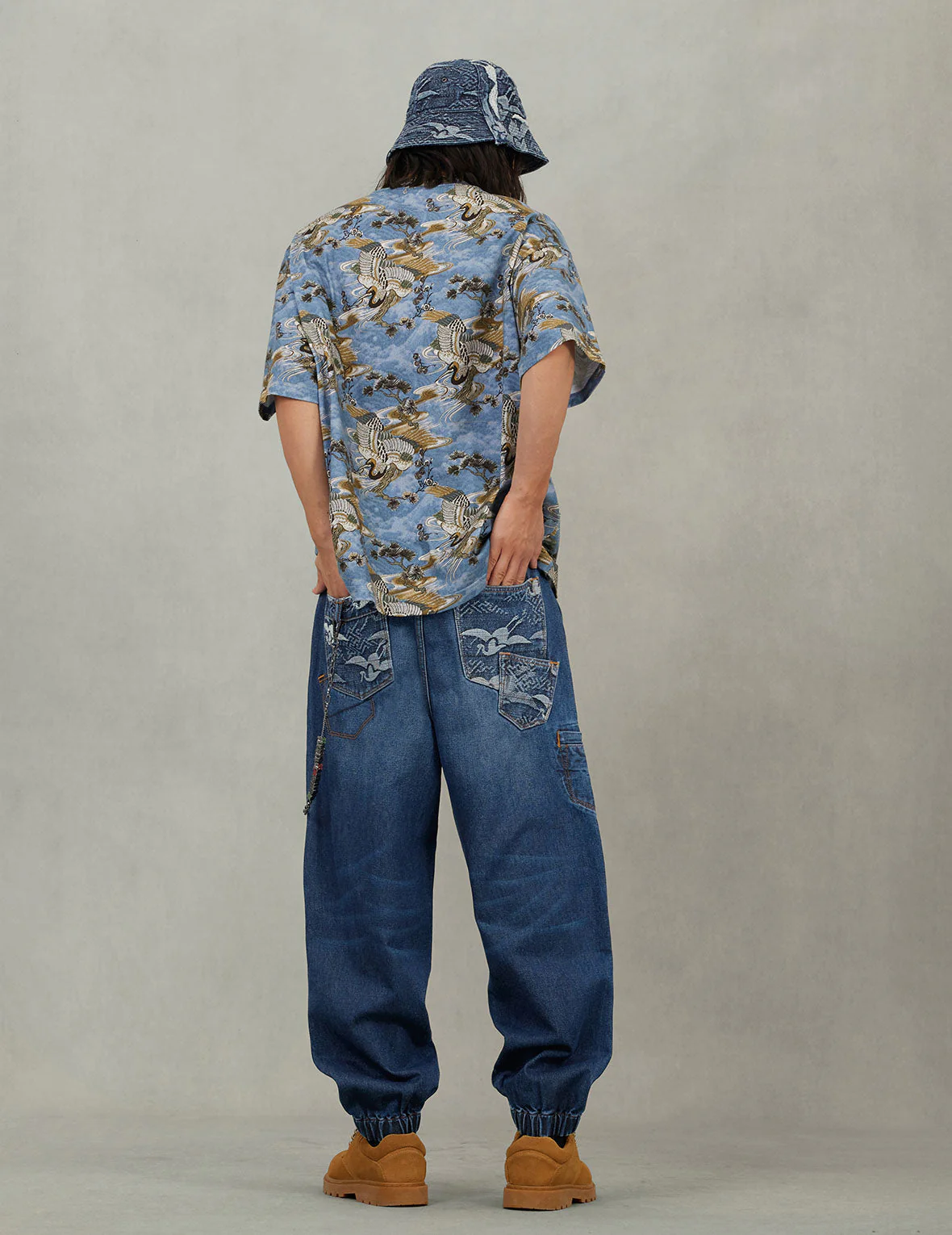 Allover Crane Print Relax Fit T-shirt - Image 6