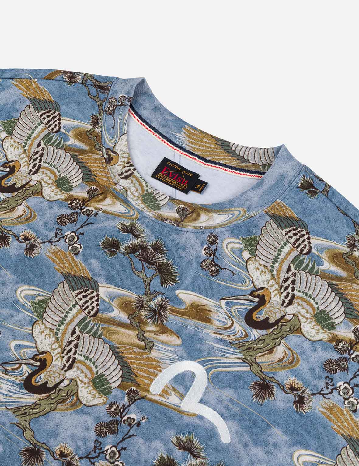 Allover Crane Print Relax Fit T-shirt - Image 8