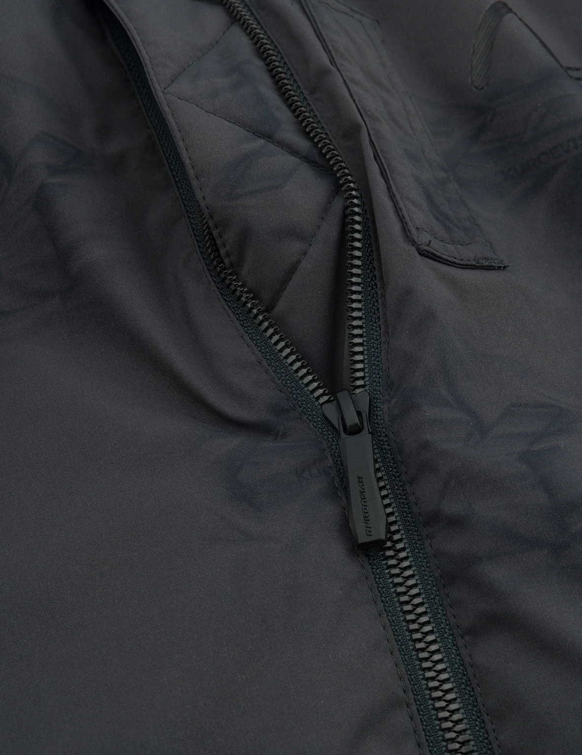 Allover Crinkle Logo Print Regular Fit Padded Bomber Jacket - Image 7