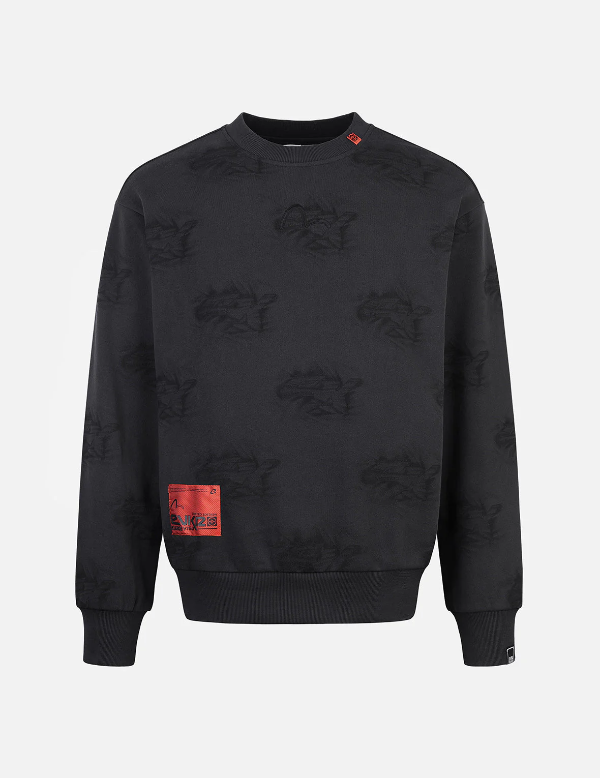 Allover Crinkle Logo Print Regular Fit Sweatshirt