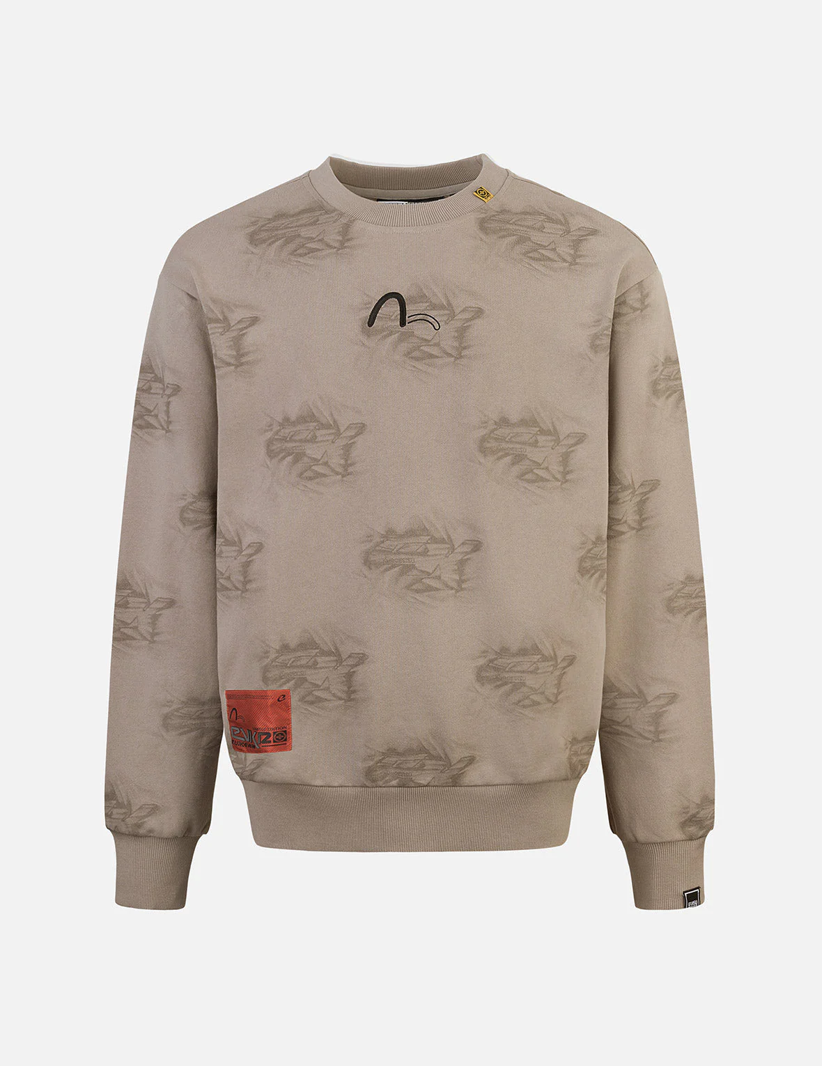 Allover Crinkle Logo Print Regular Fit Sweatshirt - Image 13