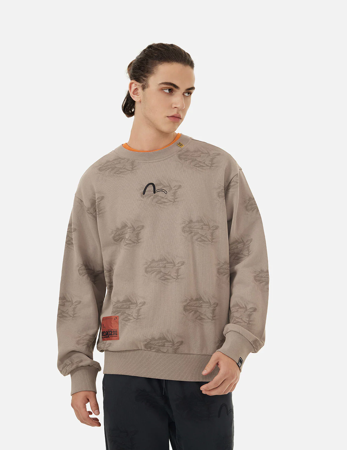 Allover Crinkle Logo Print Regular Fit Sweatshirt - Image 17
