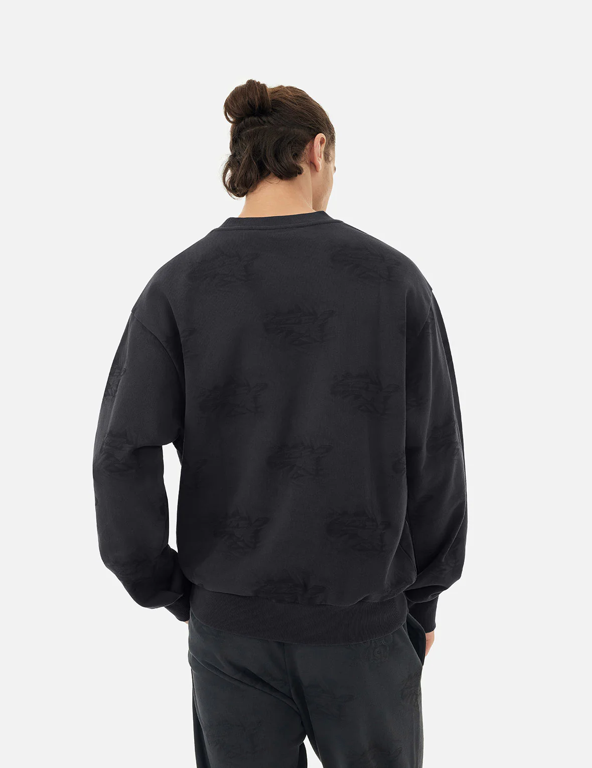 Allover Crinkle Logo Print Regular Fit Sweatshirt - Image 7