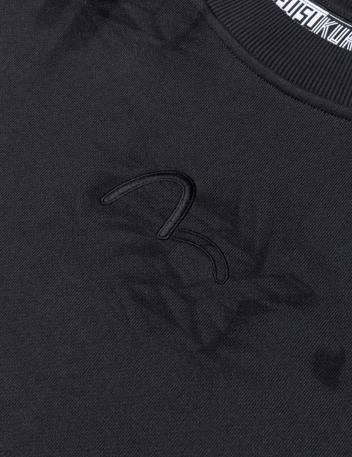 Allover Crinkle Logo Print Regular Fit Sweatshirt - Image 8