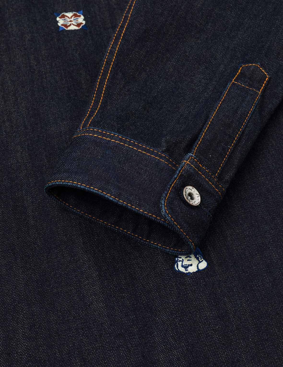 Allover Embroidery Regular Fit Denim Shirt Jacket - Image 12