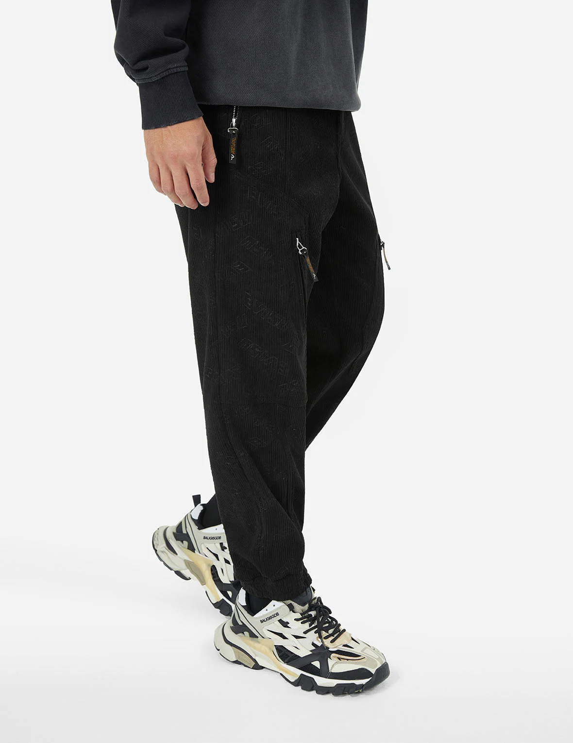 Allover Evisu Deboss Print and Seagull Embroidery Relax Fit Woven Joggers - Image 6