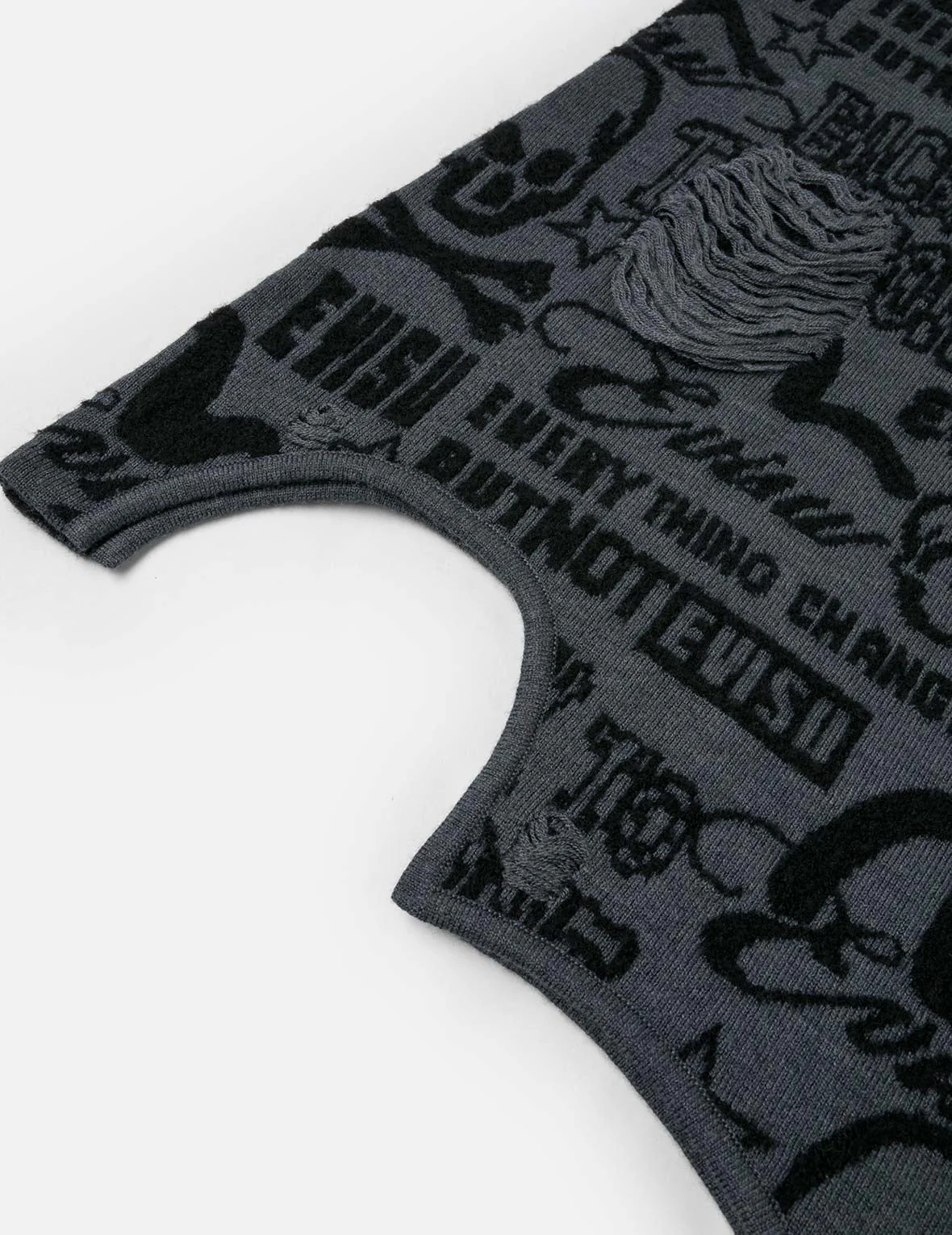 Allover EVISU Jacquard Fashion Fit Distressed Knitted Skirt - Image 8