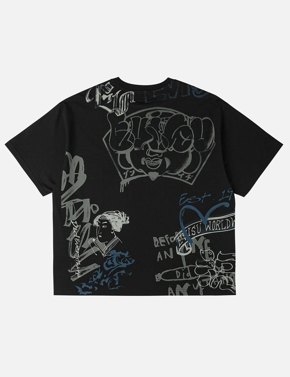 Allover EVISU Logo Graphic T-shirt - Image 5