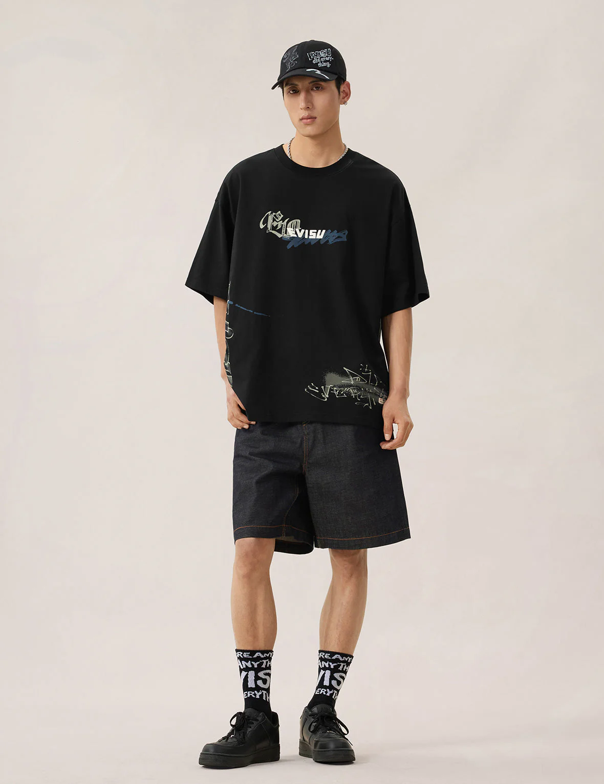 Allover EVISU Logo Graphic T-shirt - Image 9