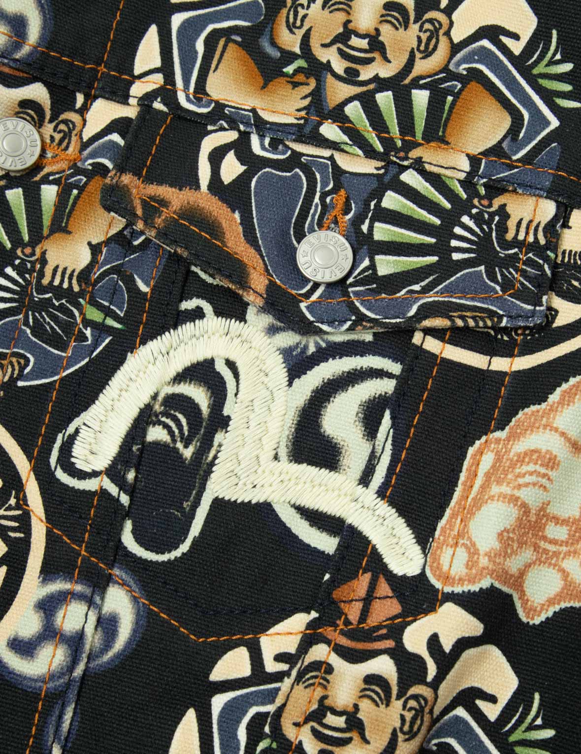 Allover Godhead and Kamon Print Regular Fit Jacket - Image 10