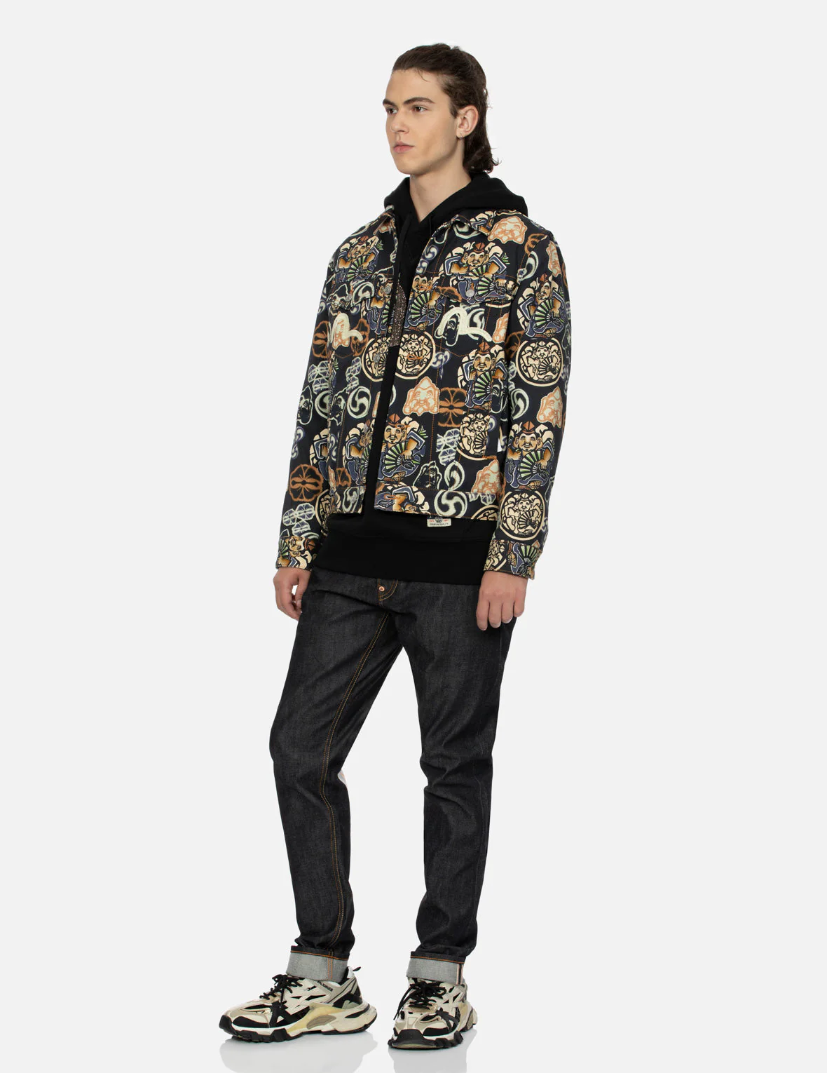 Allover Godhead and Kamon Print Regular Fit Jacket - Image 3