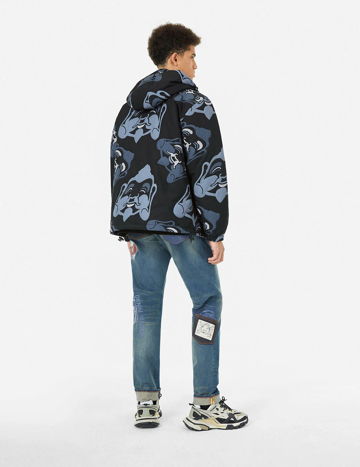 Allover Godhead Print Loose Fit Quilting Jacket - Image 4