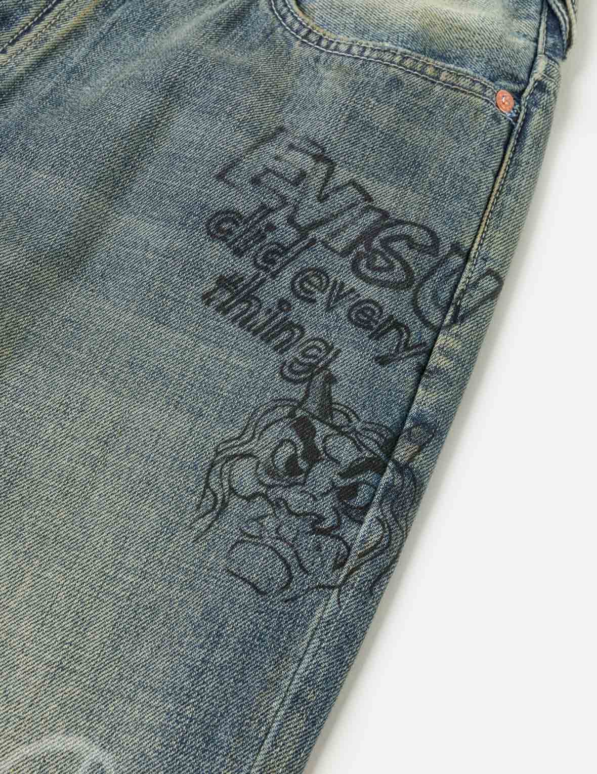 Allover Graffiti Printed Denim Jeans #2030 - Image 10