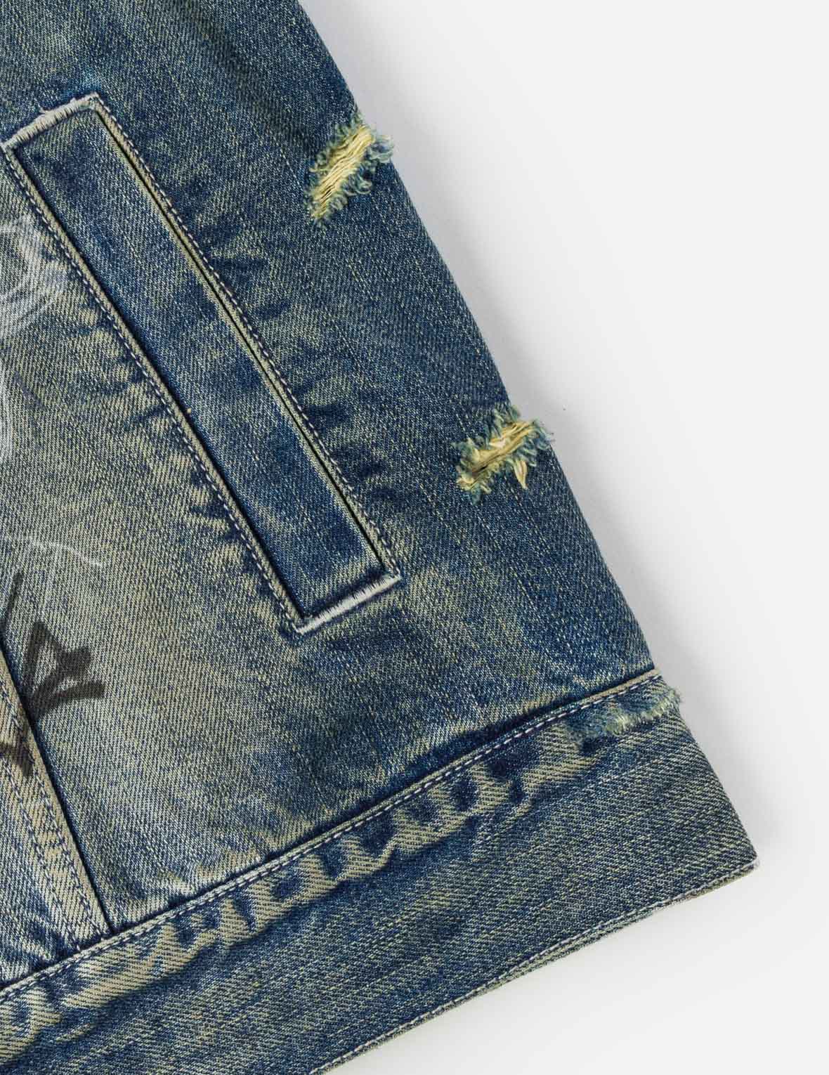 Allover Graffiti Printed Denim Jacket - Image 10