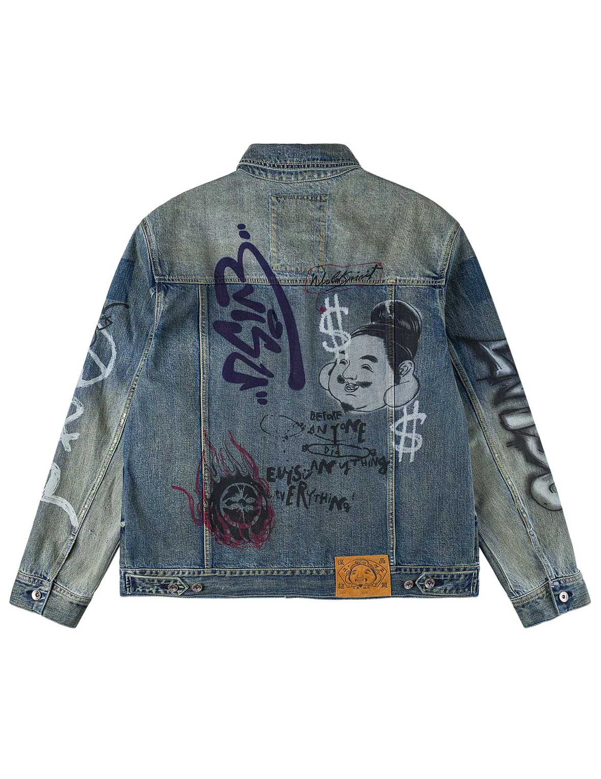 Allover Graffiti Printed Denim Jacket - Image 2