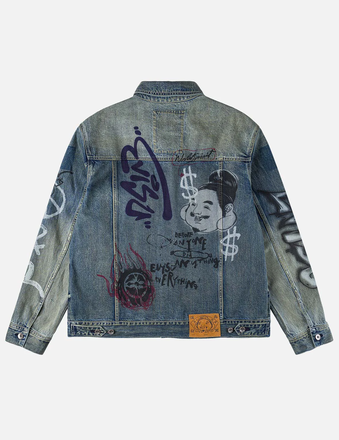 Allover Graffiti Printed Denim Jacket - Image 4