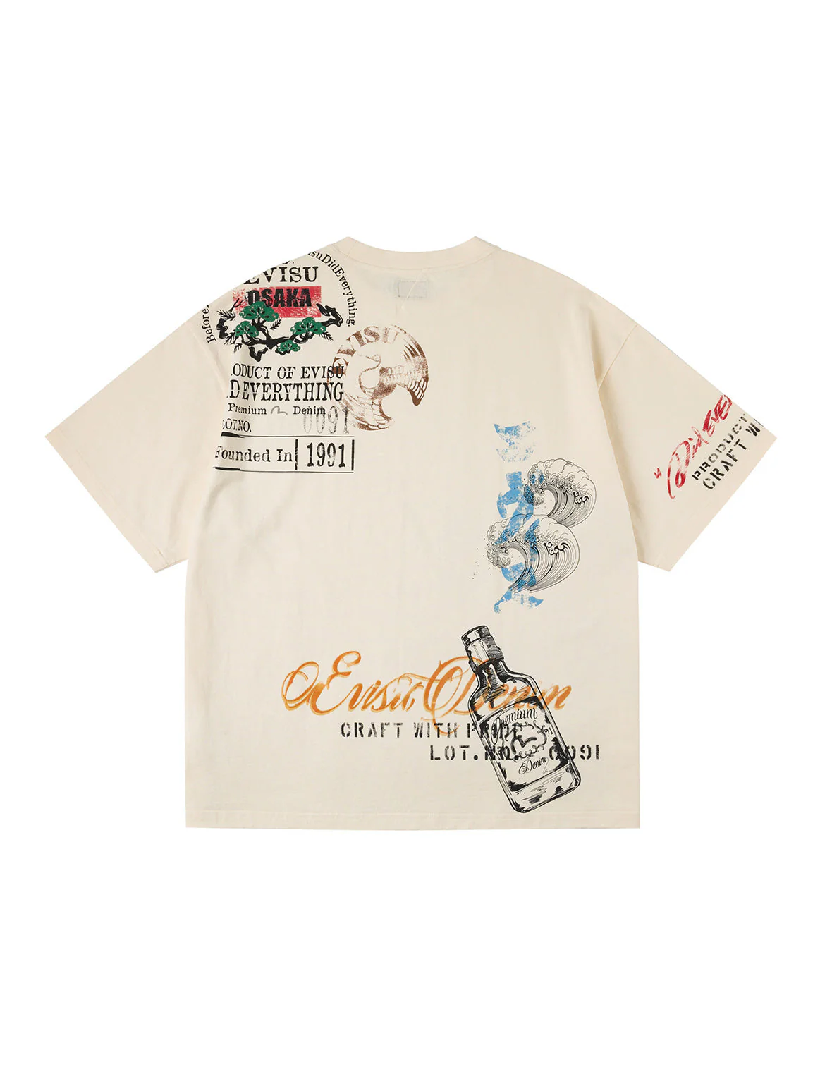 Allover Hand-Drawing Multi Logo Print Regular Fit T-Shirt - Image 4