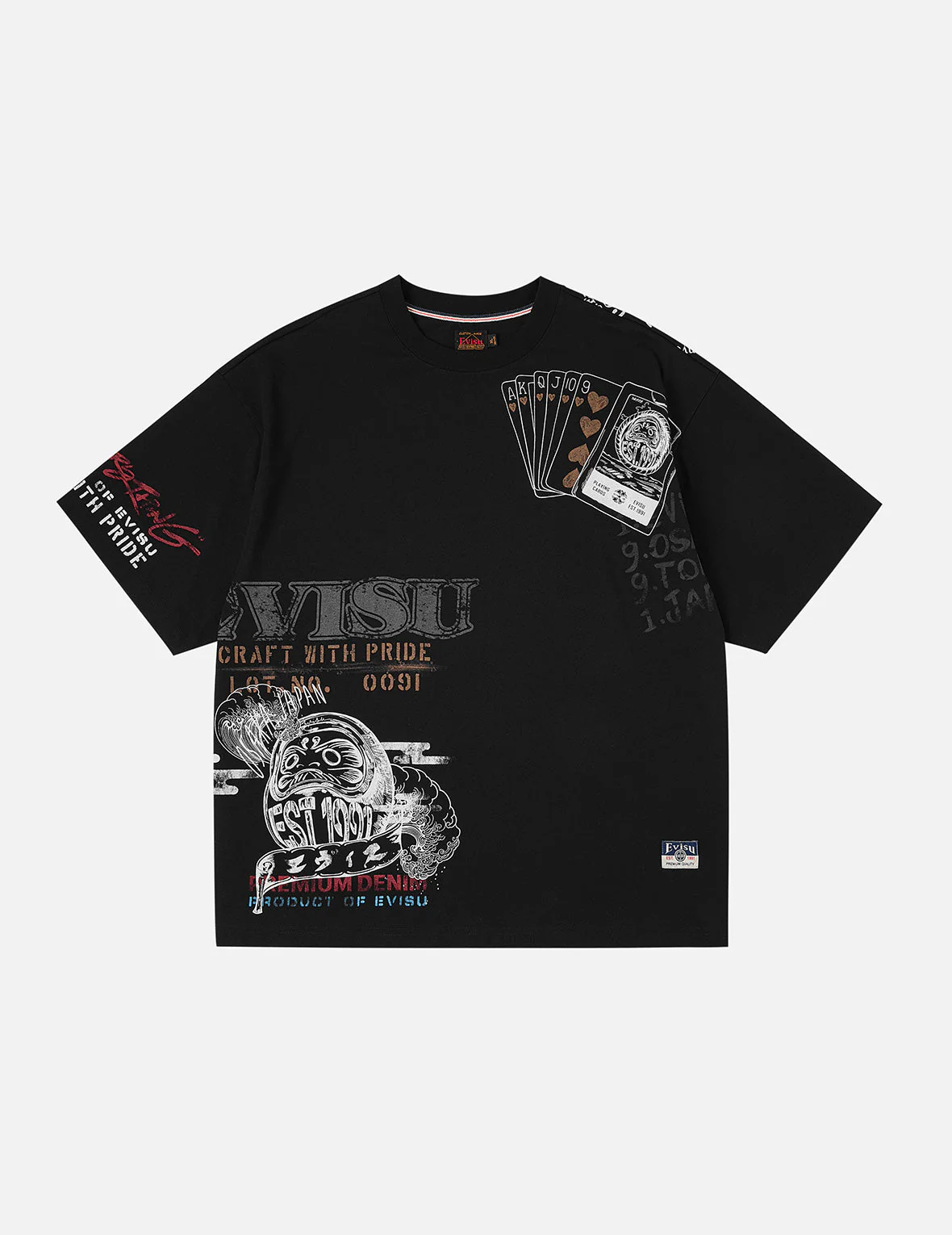 Allover Hand-Drawing Multi Logo Print Regular Fit T-Shirt - Image 5