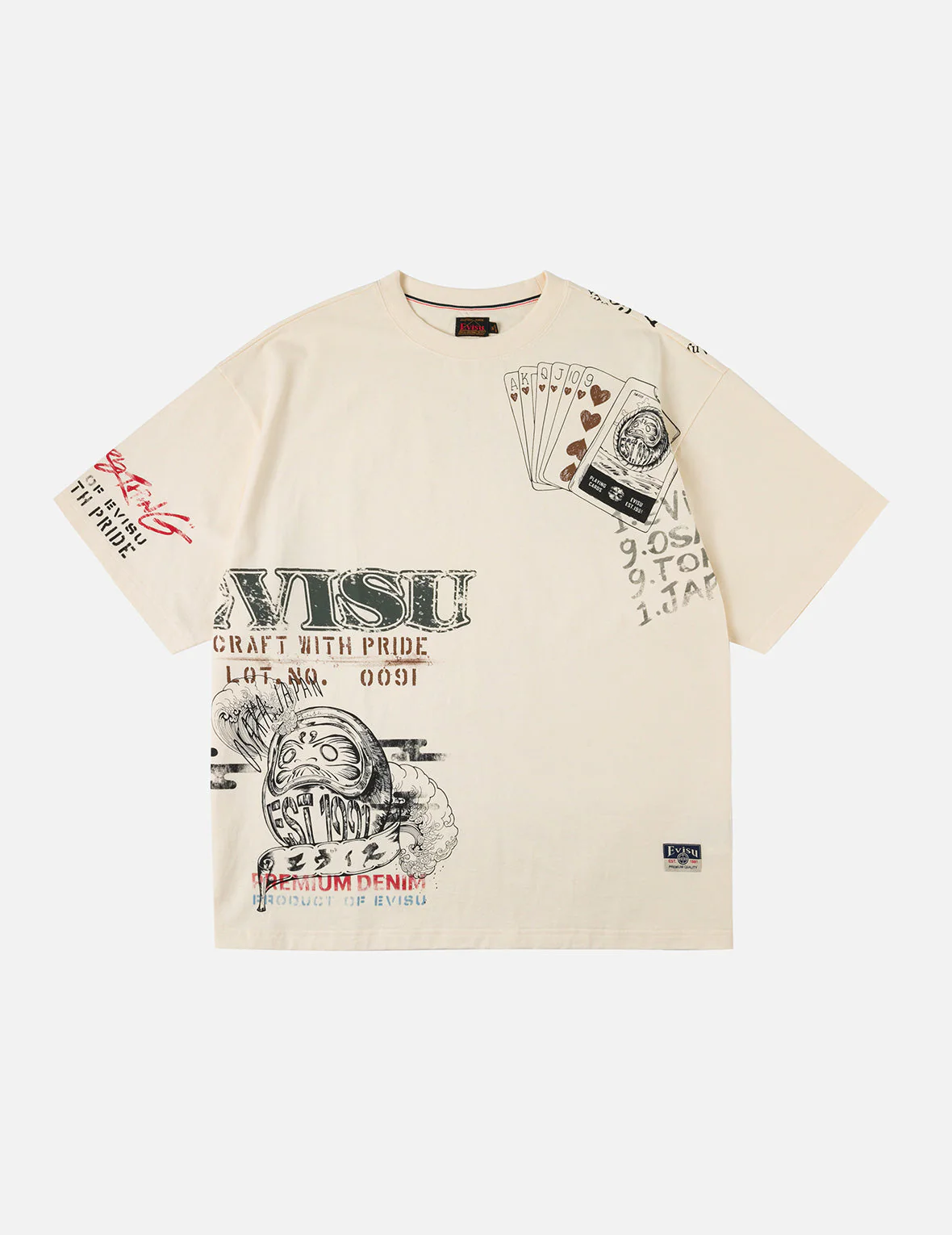 Allover Hand-Drawing Multi Logo Print Regular Fit T-Shirt - Image 6