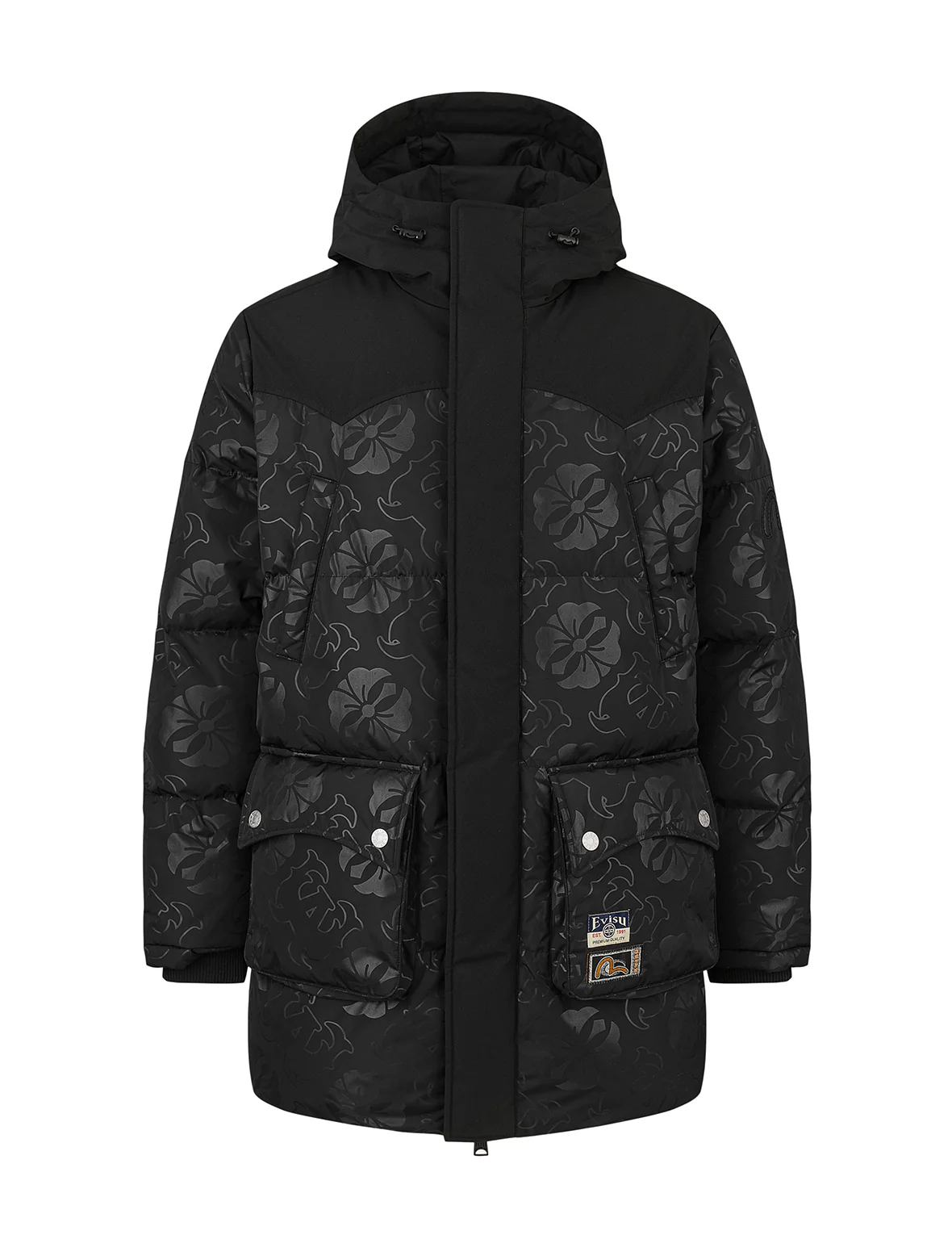Allover Heat Seal Print and Logo Appliqué Regular Fit Down Coat - Image 12