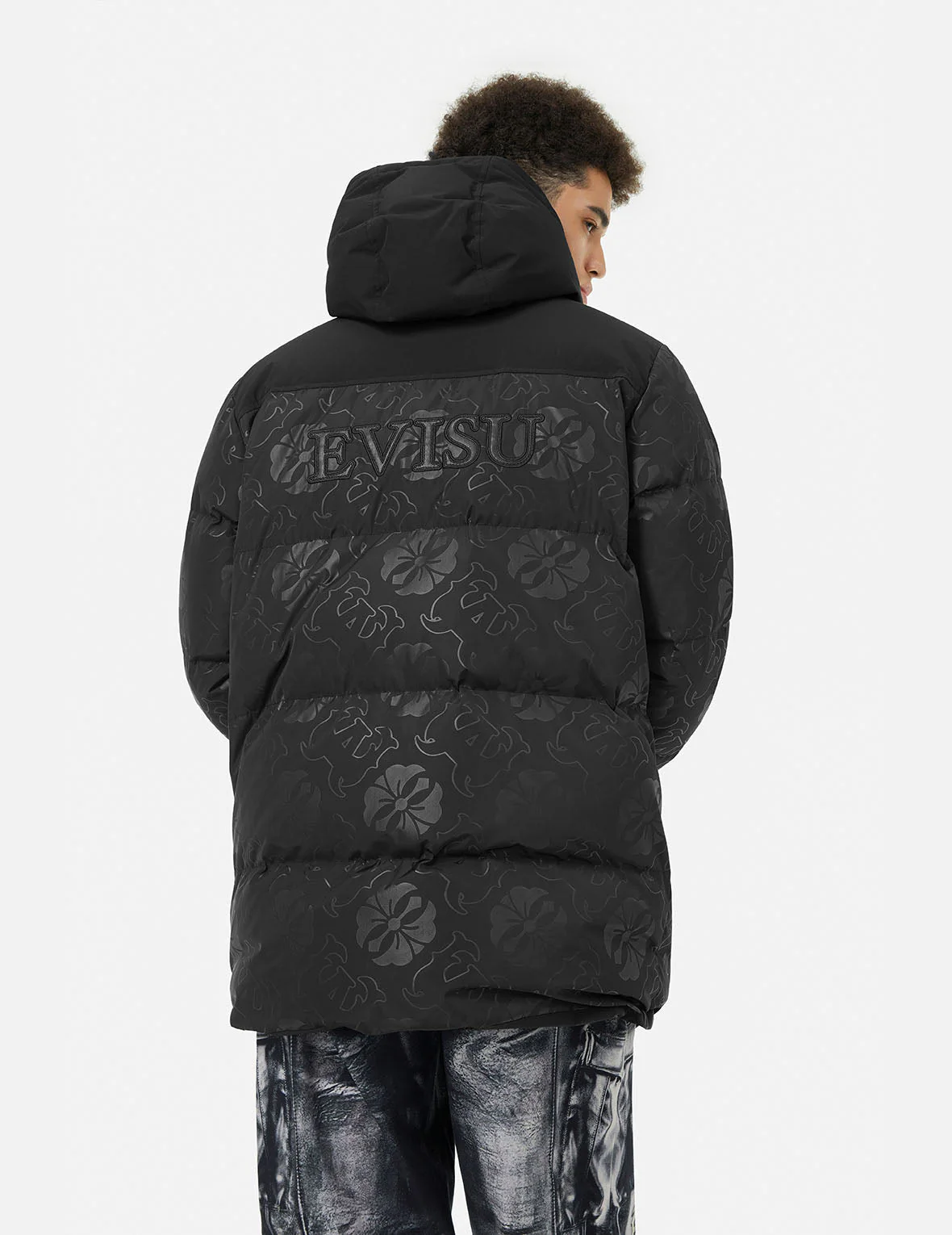 Allover Heat Seal Print and Logo Appliqué Regular Fit Down Coat - Image 6