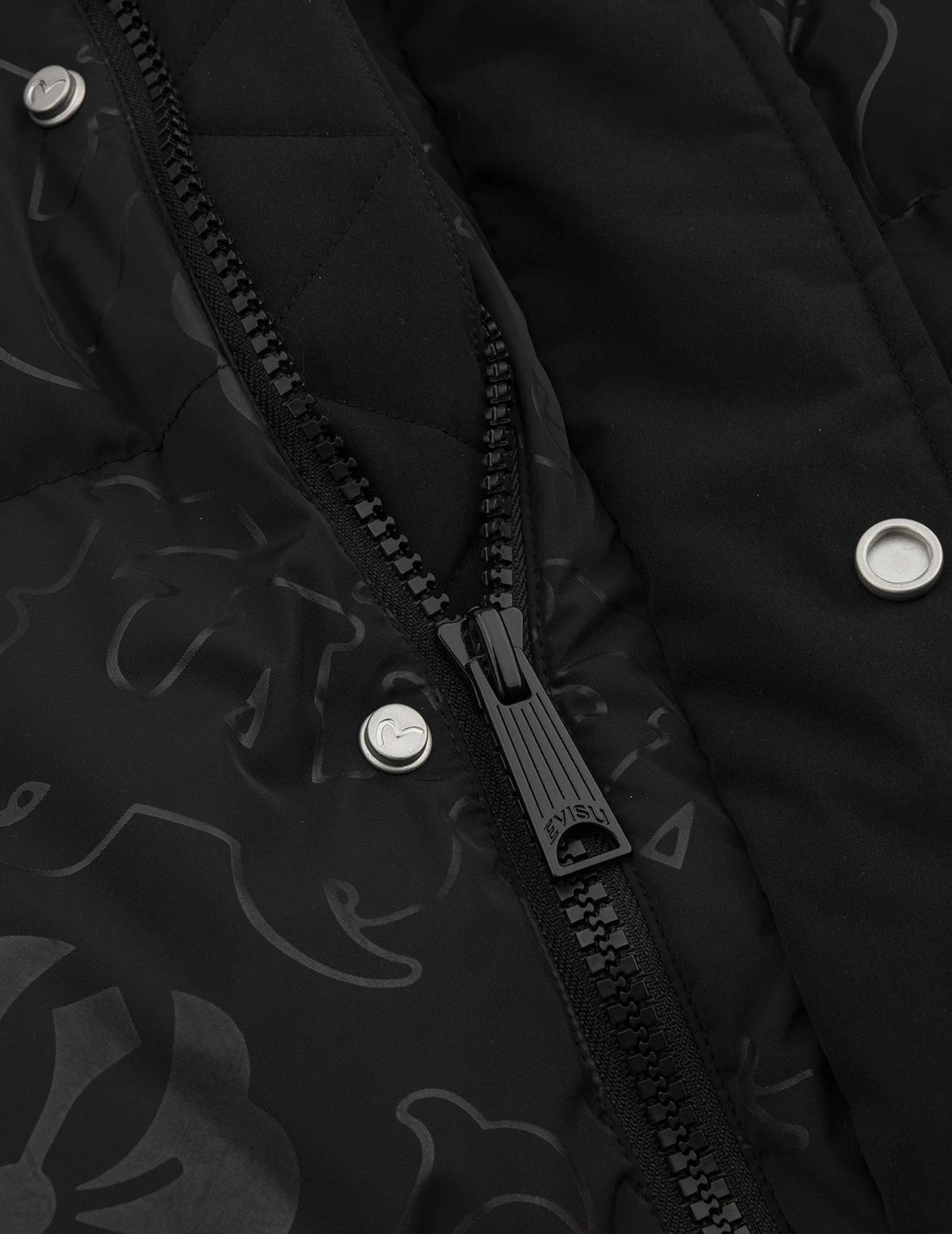 Allover Heat Seal Print and Logo Appliqué Regular Fit Down Coat - Image 9