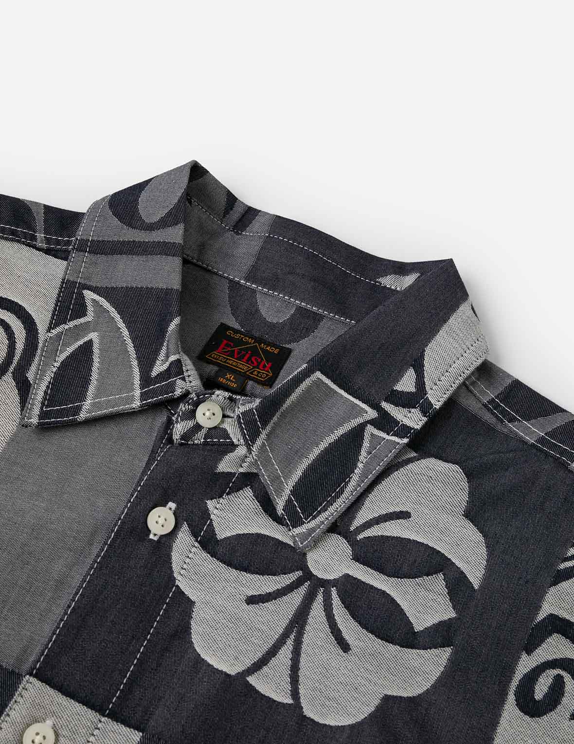 Allover Henohenomohe Godhead Jacquard Relax Fit Denim Shirt - Image 8